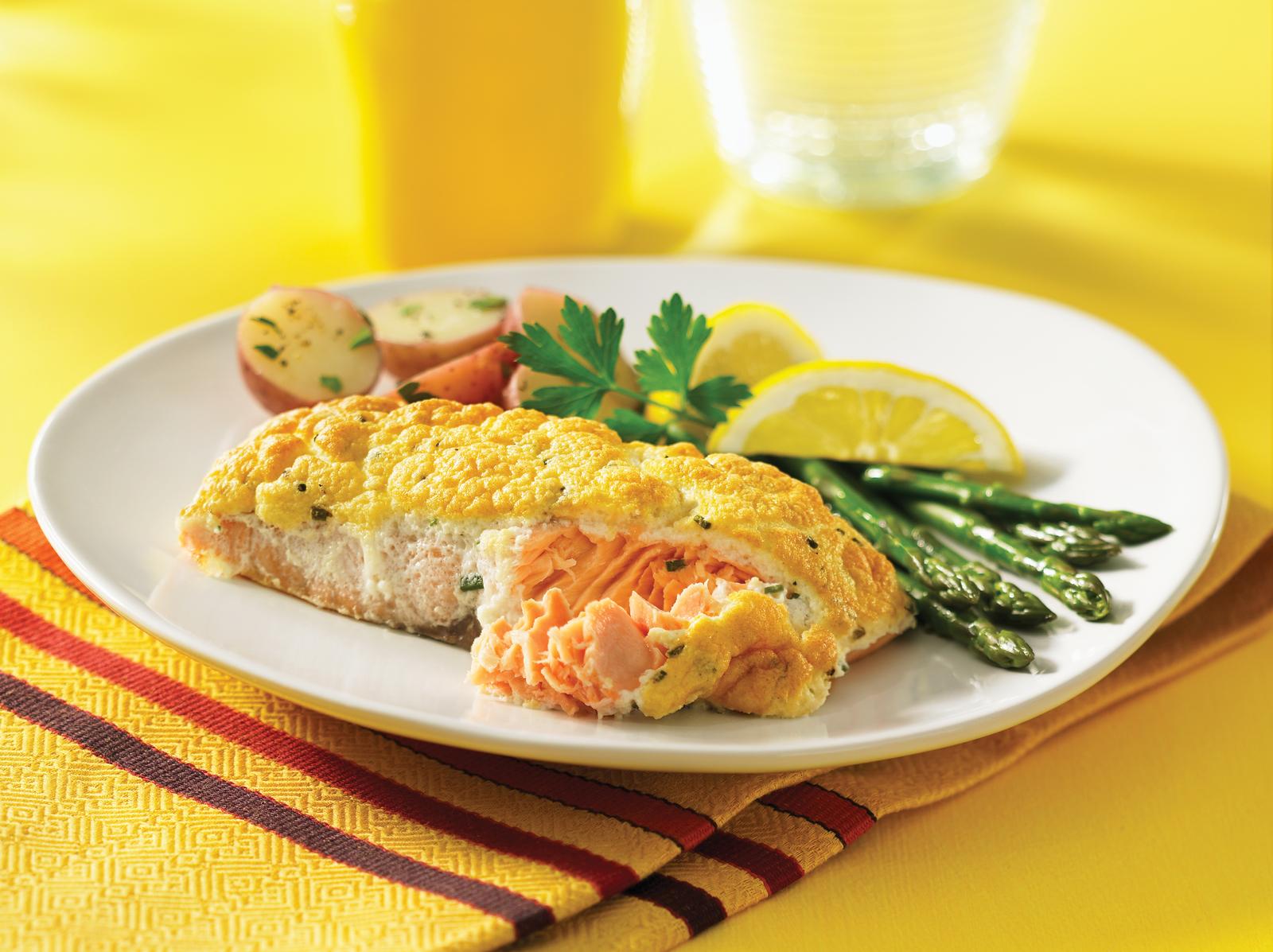 Soufflé Topped Salmon Bake