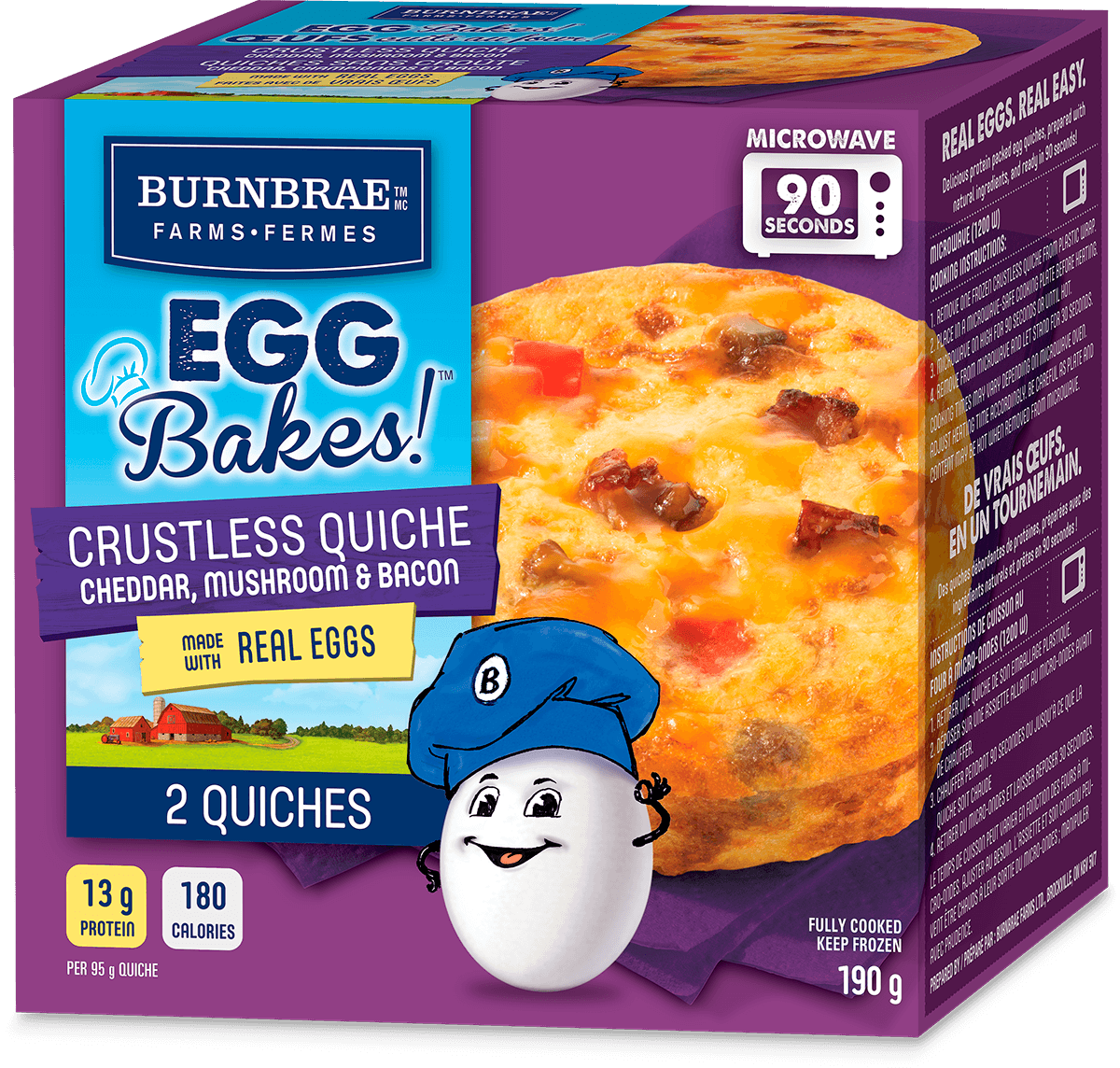 EGG Bakes! Cheddar, Mushroom and Bacon