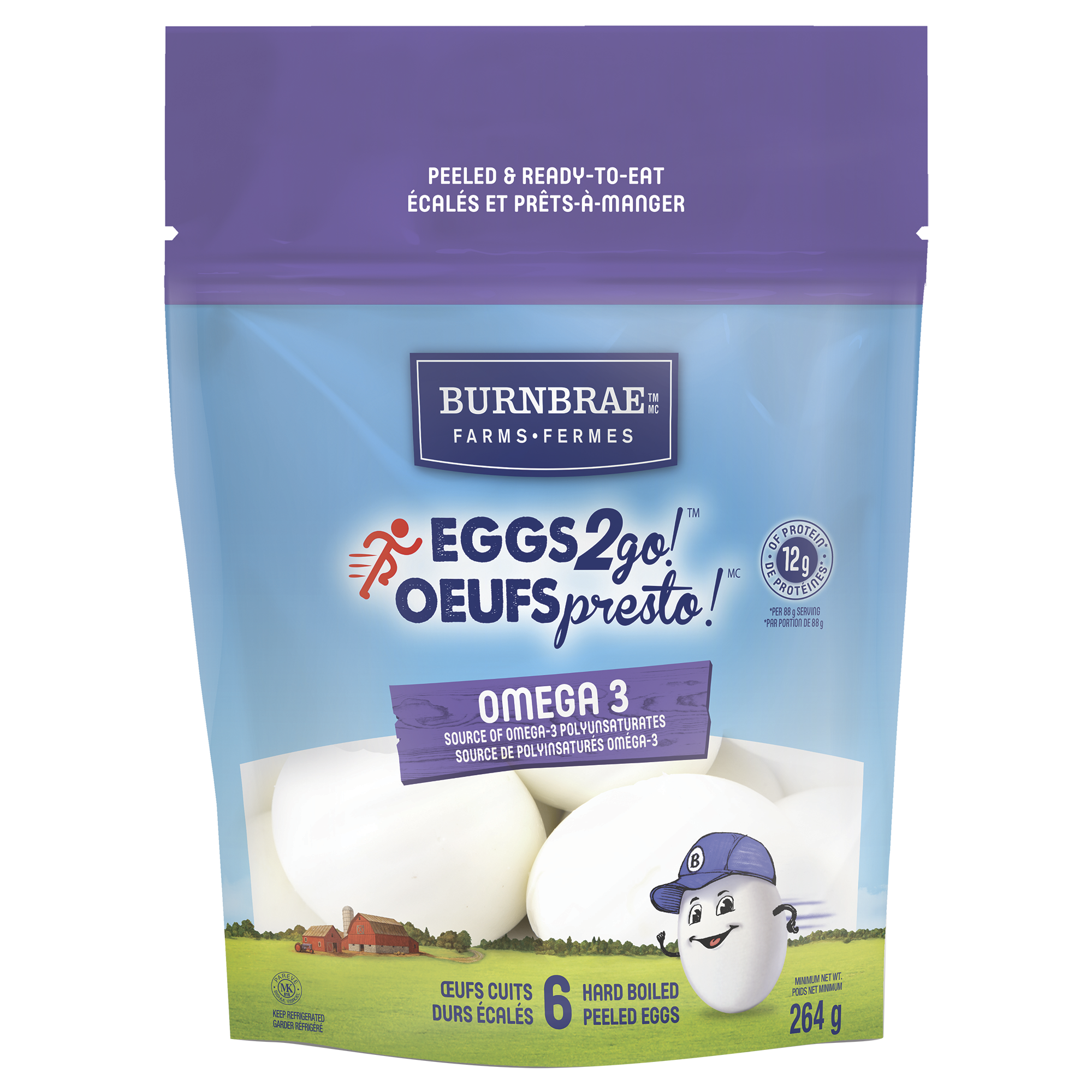 EGGS2go! Omega 3 Hard Boiled 6 Pack Pouch