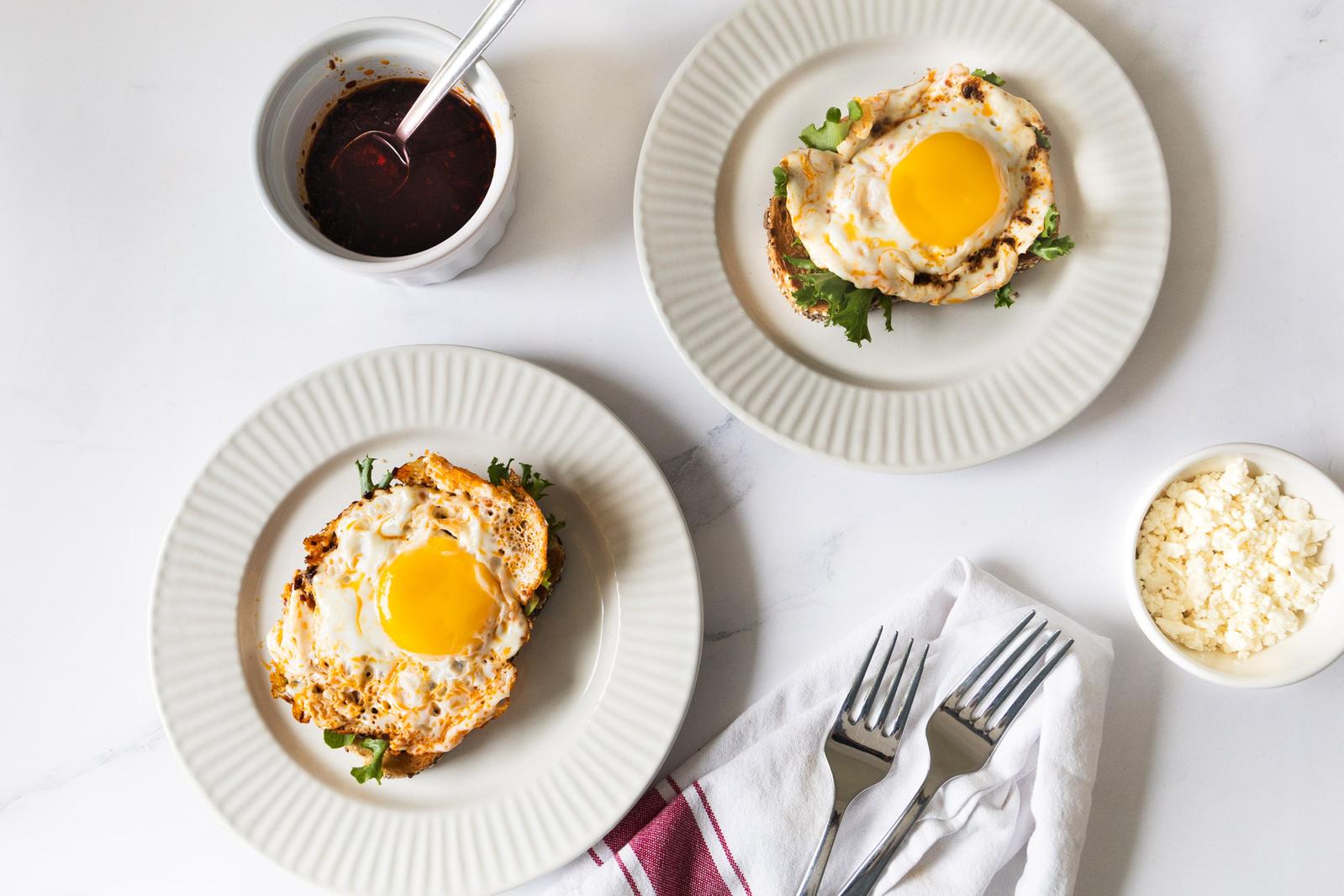 Chili Oil and Feta Fried Eggs