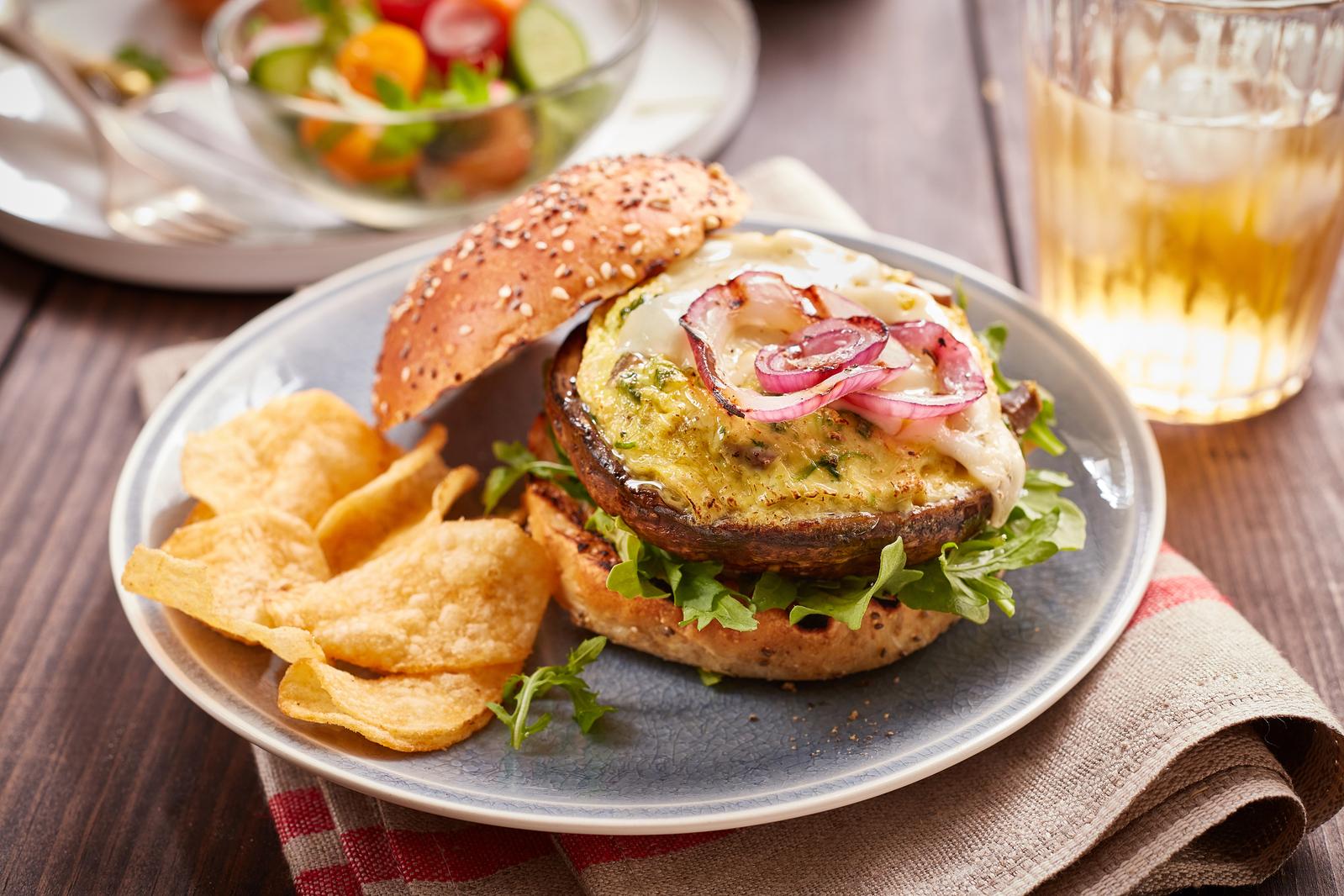 EggStuffed Portobello Mushroom Burgers