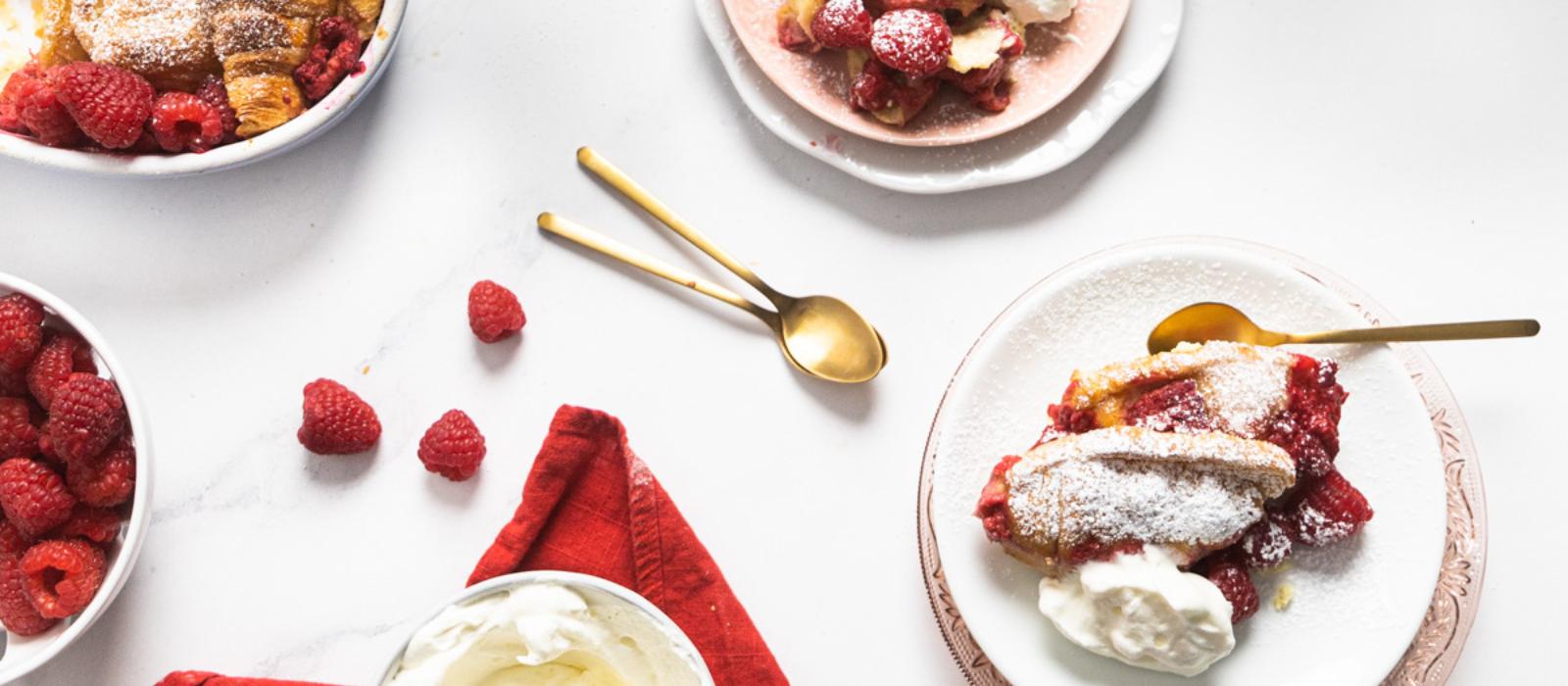 Raspberry Croissant French Toast Casserole