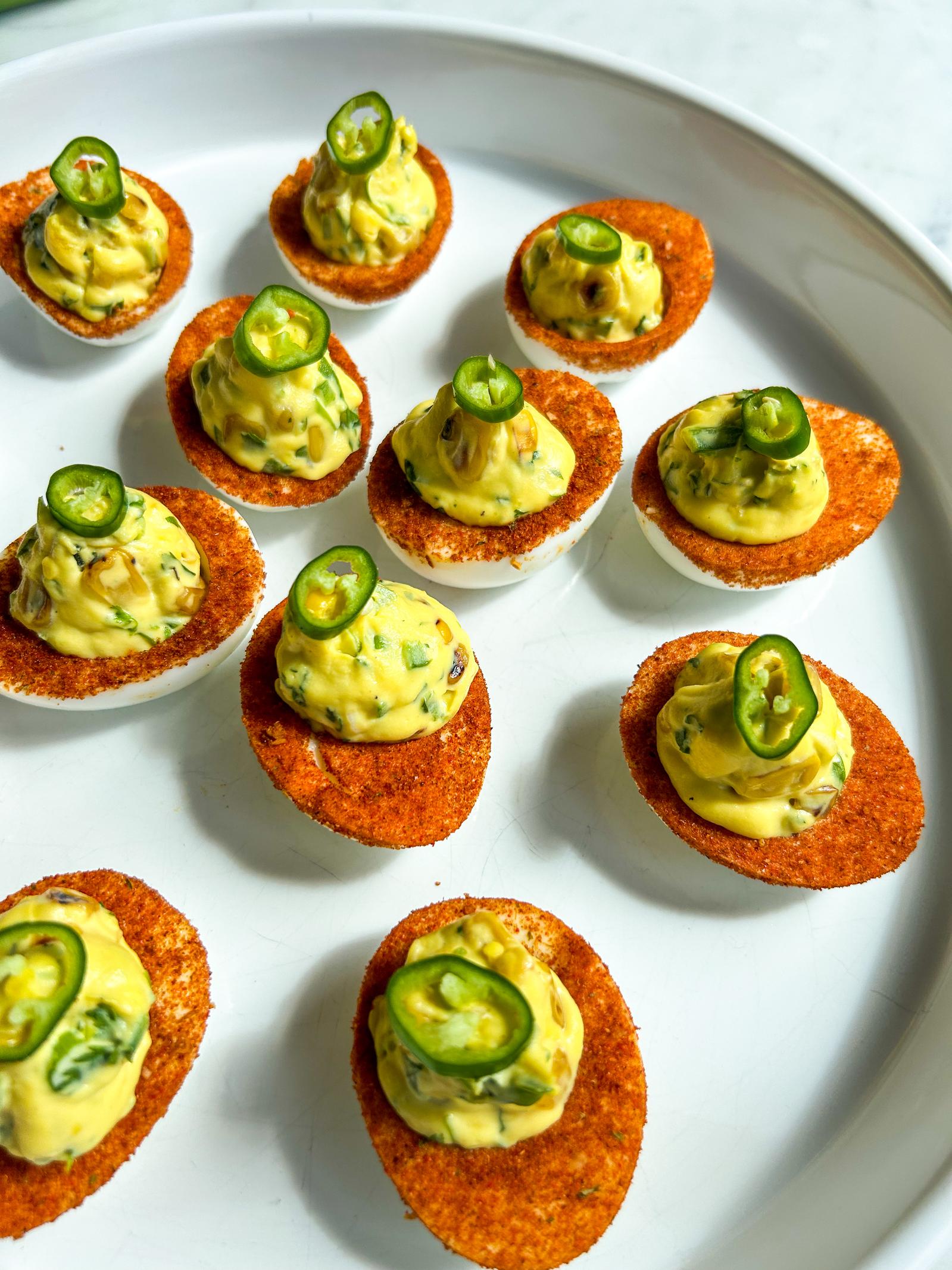 Mexican Street Corn Devilled Eggs