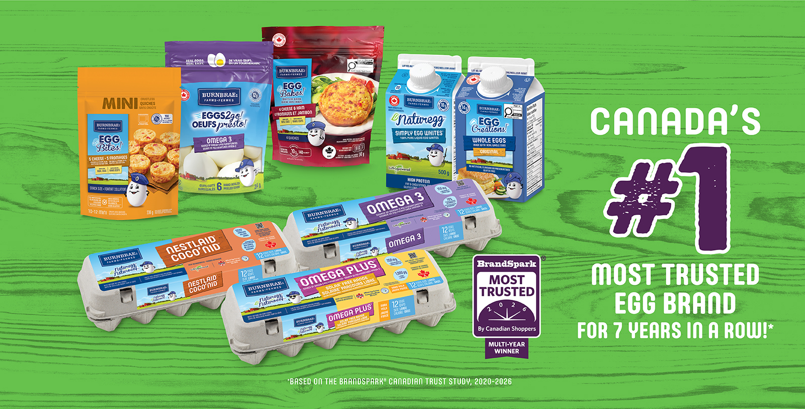 Voted #1 Most Trusted egg brand in Canada for the 6th year in a row!*
